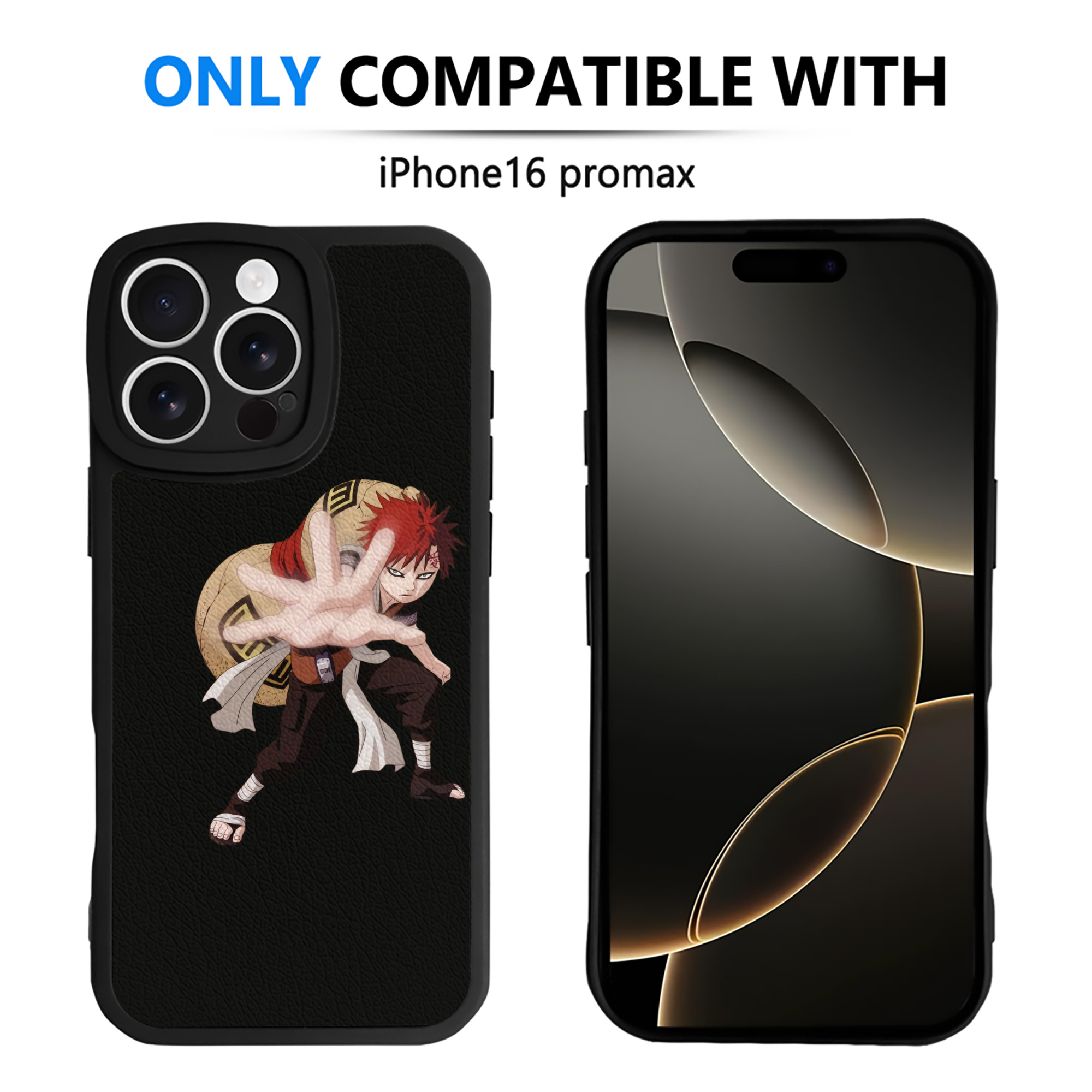 （画像用） NARUTO -ナルト- ガアラ Gaara 【iPhone 16シリーズ対応】シリコンスマホケース（レザー調） 材質：シリコン
